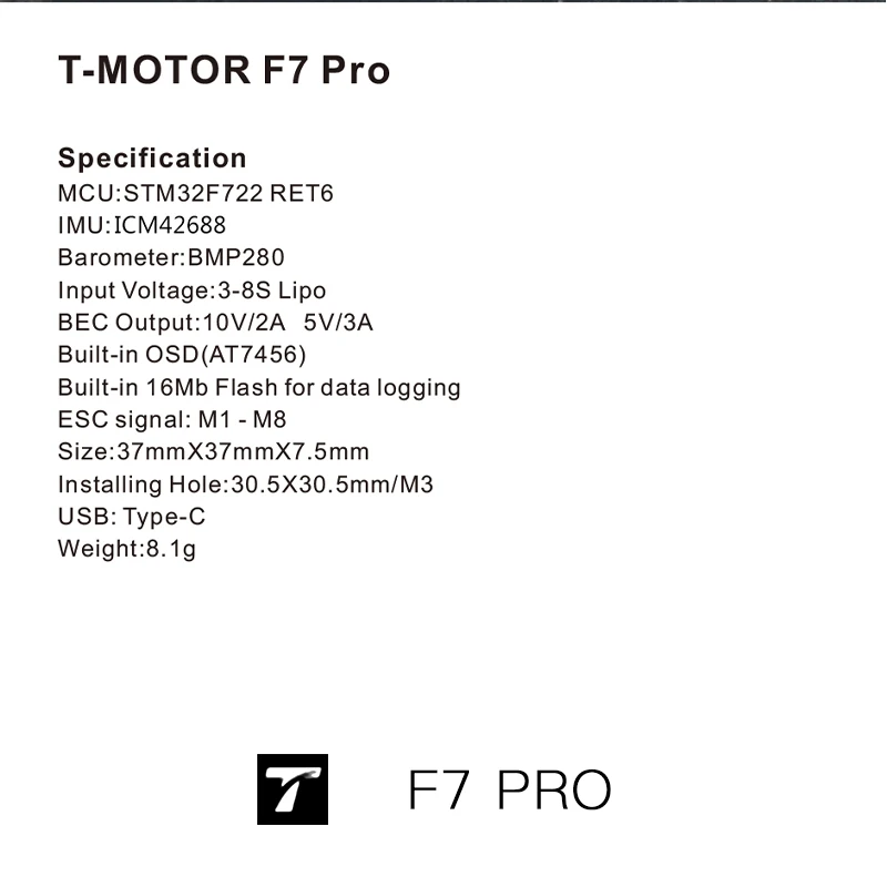F7 PRO T-Motor Flight Controll - огляд і ціна T-Motor F7 Pro Flight Controller