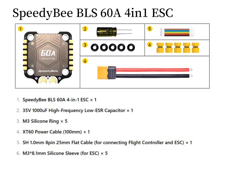 SpeedyBee F4 F405 V4 55A BLS 3 - огляд і ціна Speedybee F405 V4 Bls 55A Stack